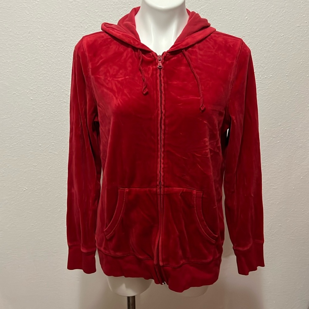 Tek Gear Red Hooded Soft Zip Up Hoodie Sz XL